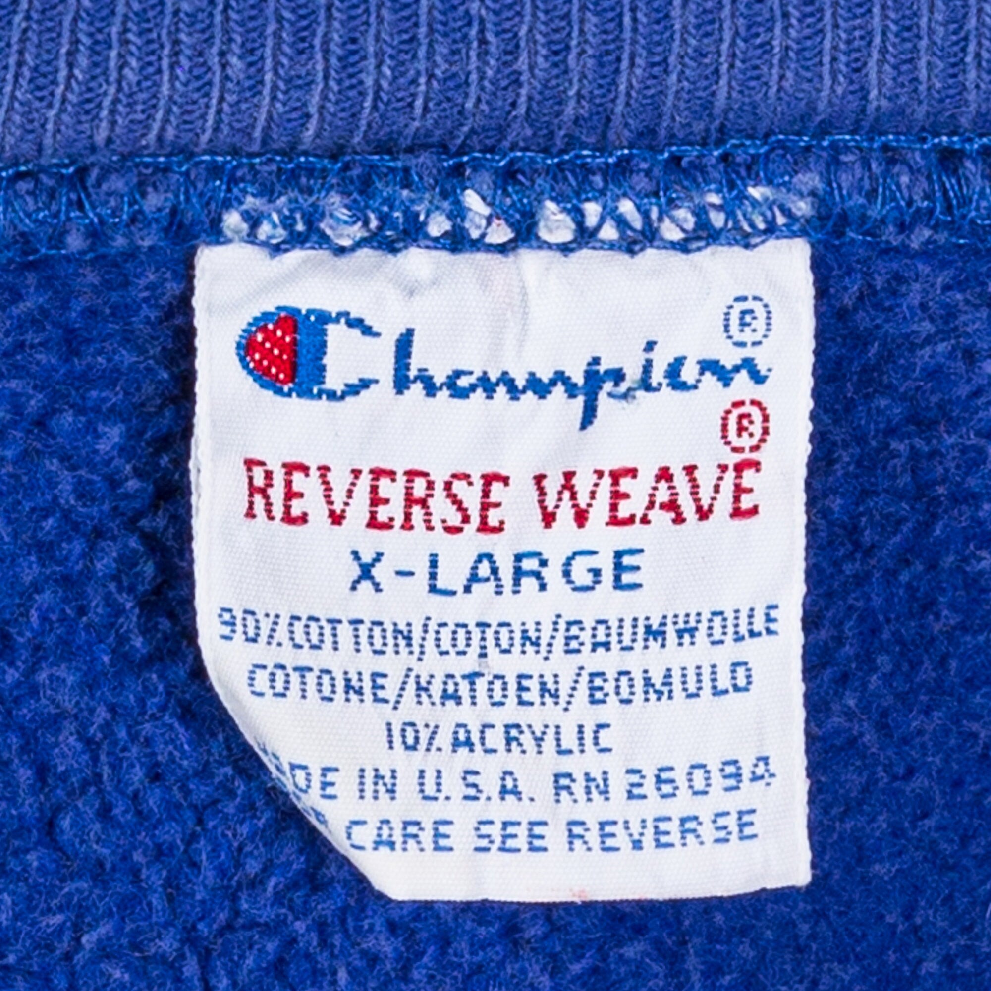 90s Champion Reverse Weave Blue Sweatshirt - Men's Large, Women's