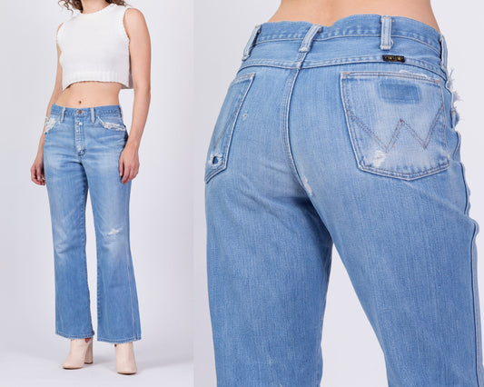 👖🪐👖🪐Vintage 1970's Wrangler Bell Bottom Jeans with Double Zip Waist  Detail + The Perfect Vintage Faded Patina👖🪐👖�