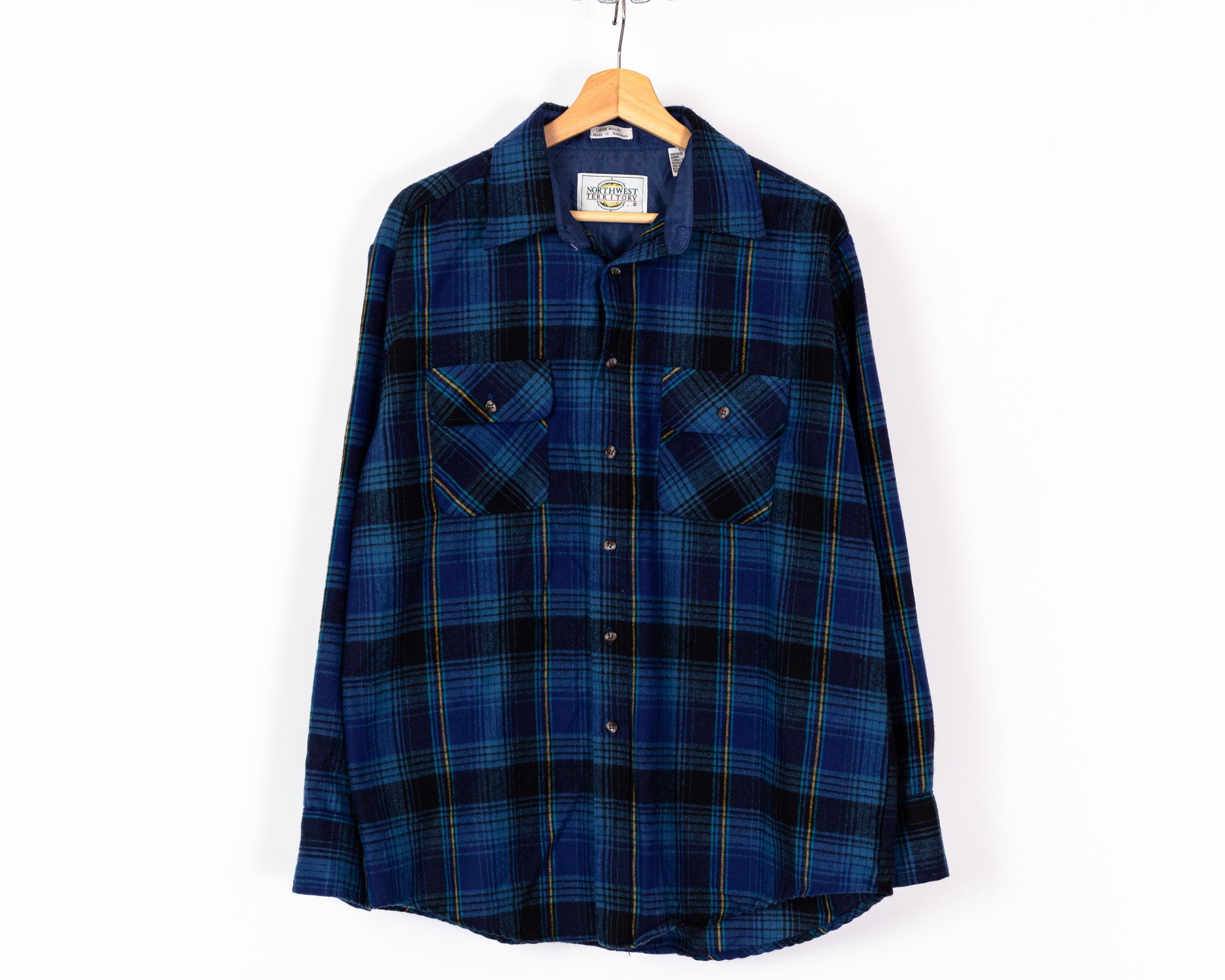 80s Plaid Cotton Flannel Shirt - Men's Large – Flying Apple Vintage