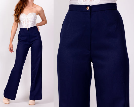 70s Navy Blue High Waist Pants - Extra Small, 23-24 – Flying