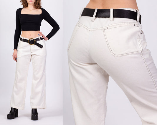 70s Grey High Waisted Wide Leg Pants - Medium, 28 – Flying Apple