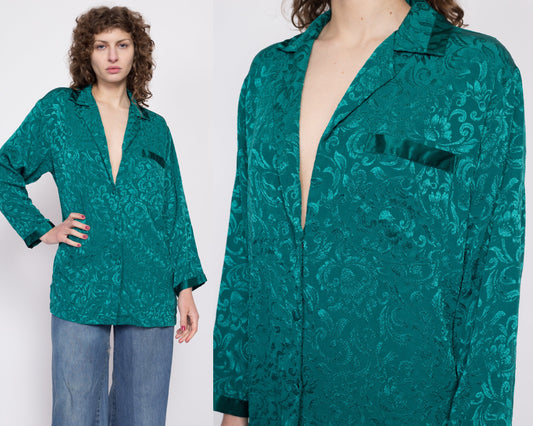 Jacquard Silk Pajama Shirt | Size S