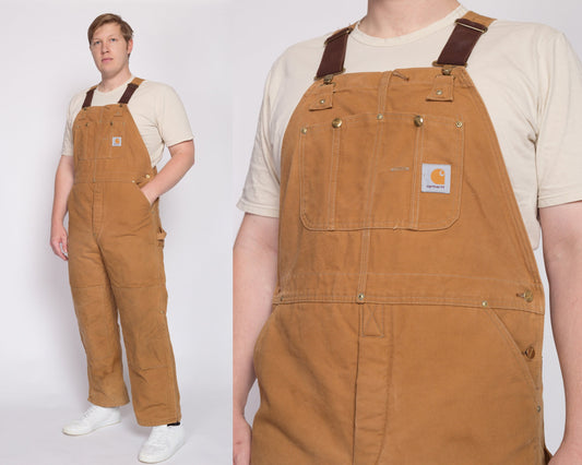 38x30 90s Carhartt Made In USA Black Insulated Overalls – Flying