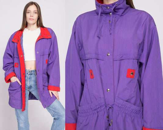 Medium 90s Columbia Teal Fleece Lined Jacket Vintage Radial Sleeve Colorful  Streetwear Bomber Coat 