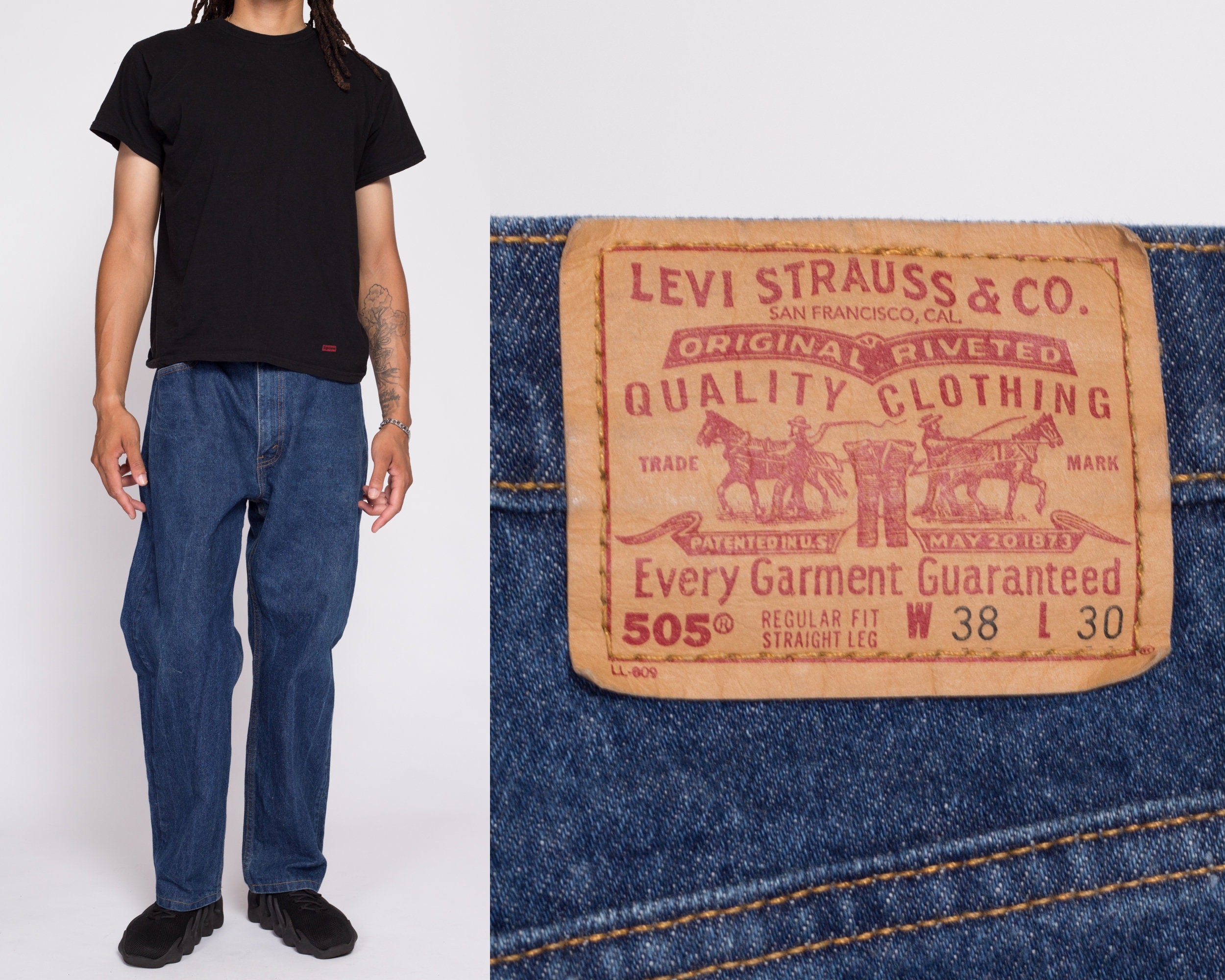 90s Levi's 505 Light Wash Jeans - 38x30 – Flying Apple Vintage