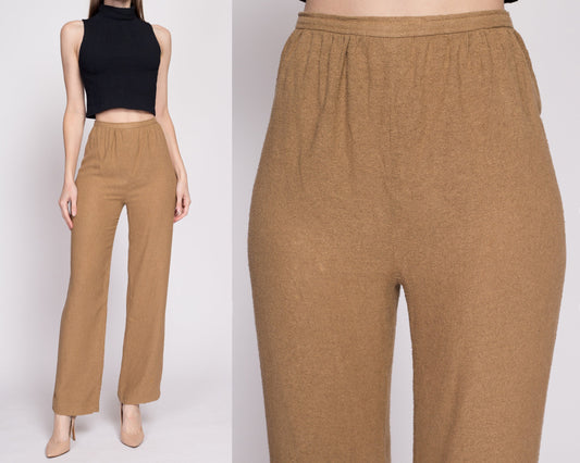 80s Tan High Waist Trousers - Small, 25.75