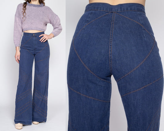 70s Levis Movin' On Tan Kick Flare Jeans - Petite Medium – Flying Apple  Vintage