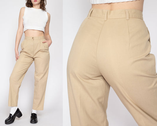 70s Khaki Straight Leg Pants - Men's Small, Women's Medium, 29.5