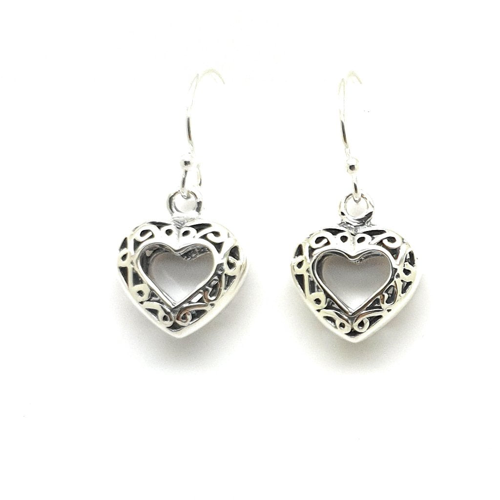 filigree drop earrings silver