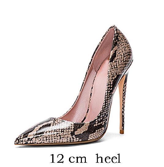 snake print pointed heels