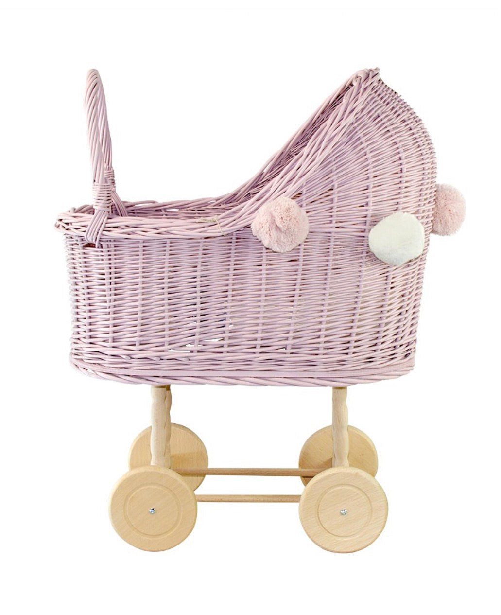 pink wicker dolls pram