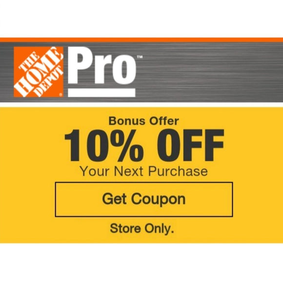 Home Depot−10 off Entire InStore Purchase