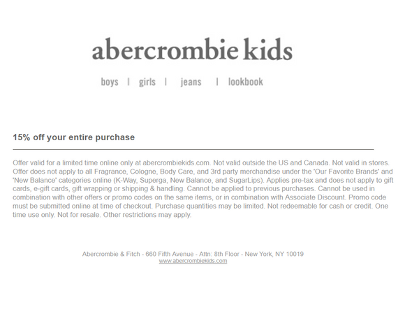 abercrombie text promo code