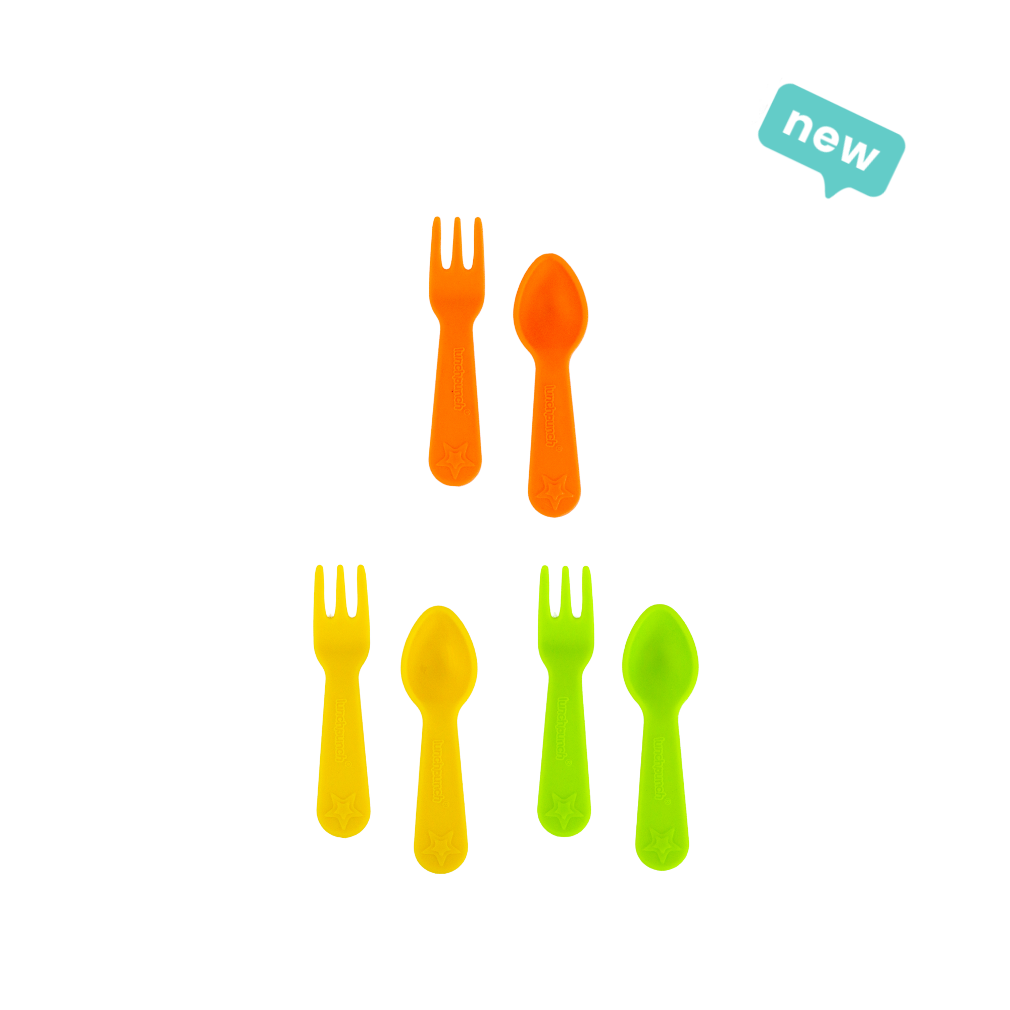 Lunch Punch Fork and Spoon Set - Brights - The Lunch Punch product image