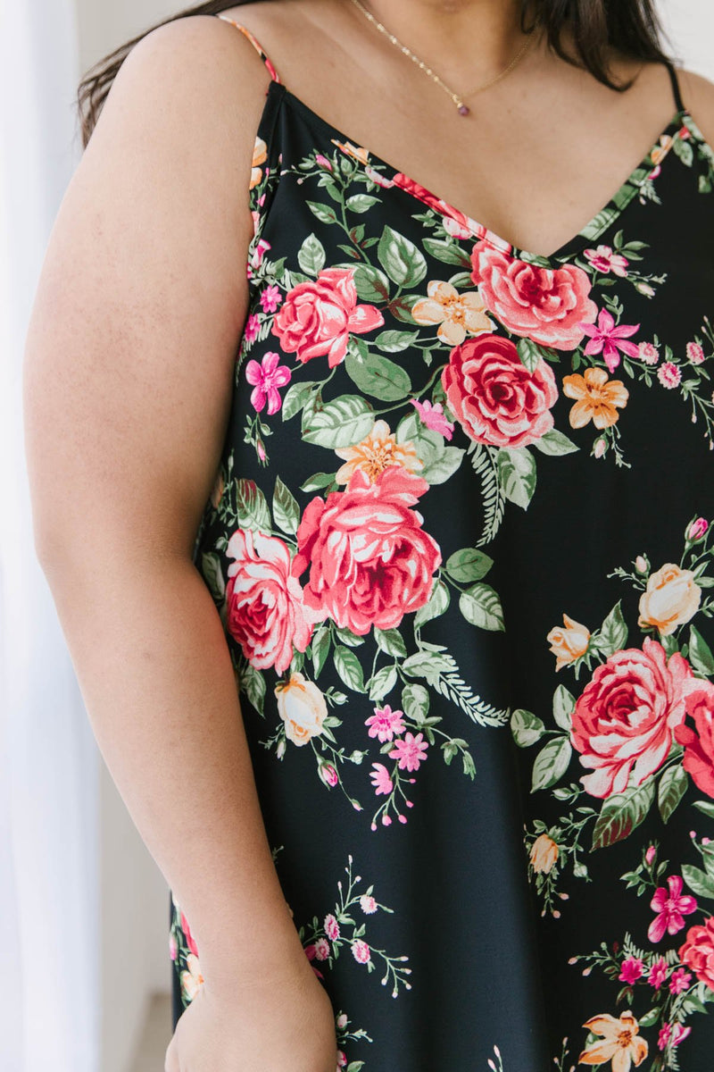 Stuck With Me Floral Maxi in Black