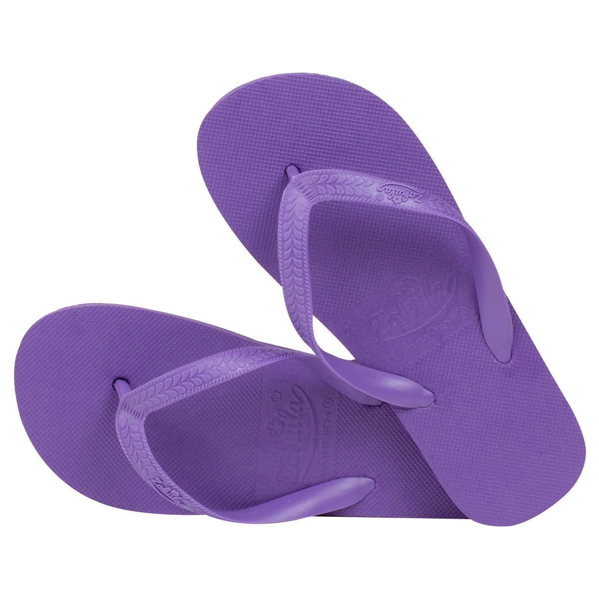 purple flip flops