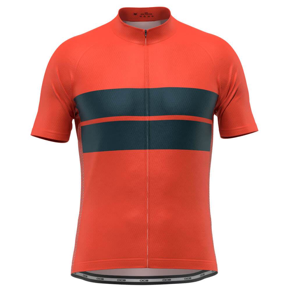 Men's Retro Two-Stripe Orange Short Sleeve Cycling Jersey – Online ...