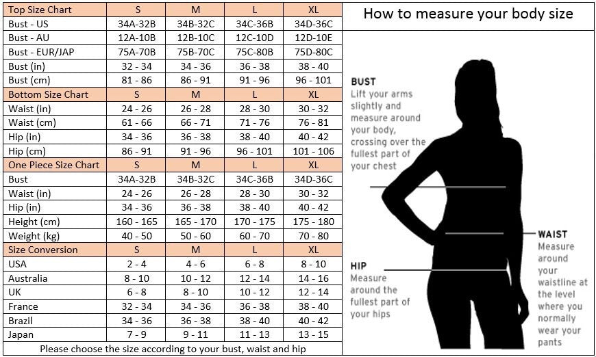 Standard Sizing Chart | SunBae Swimwear