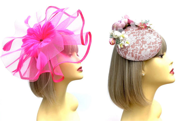 pink fascinators uk