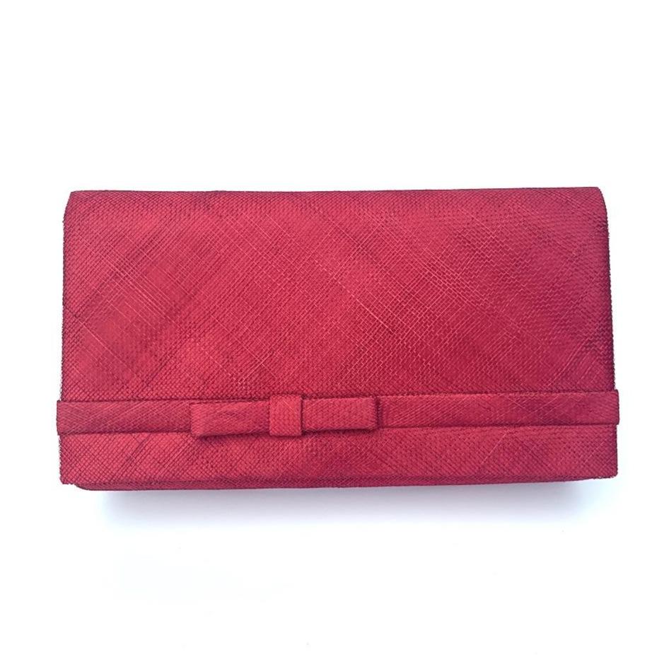 Classic Sinamay Fuchsia Clutch Bag For Weddings