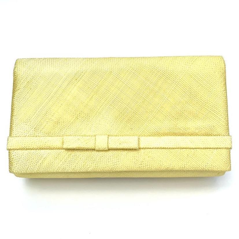 Classic Sinamay Olive Green Clutch Bag For Weddings