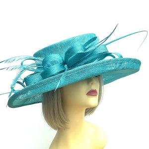 Classic Sinamay Peacock Wedding Hat for Weddings & Race Days