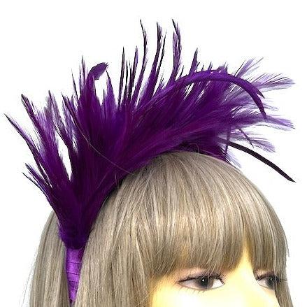 purple feather headdress