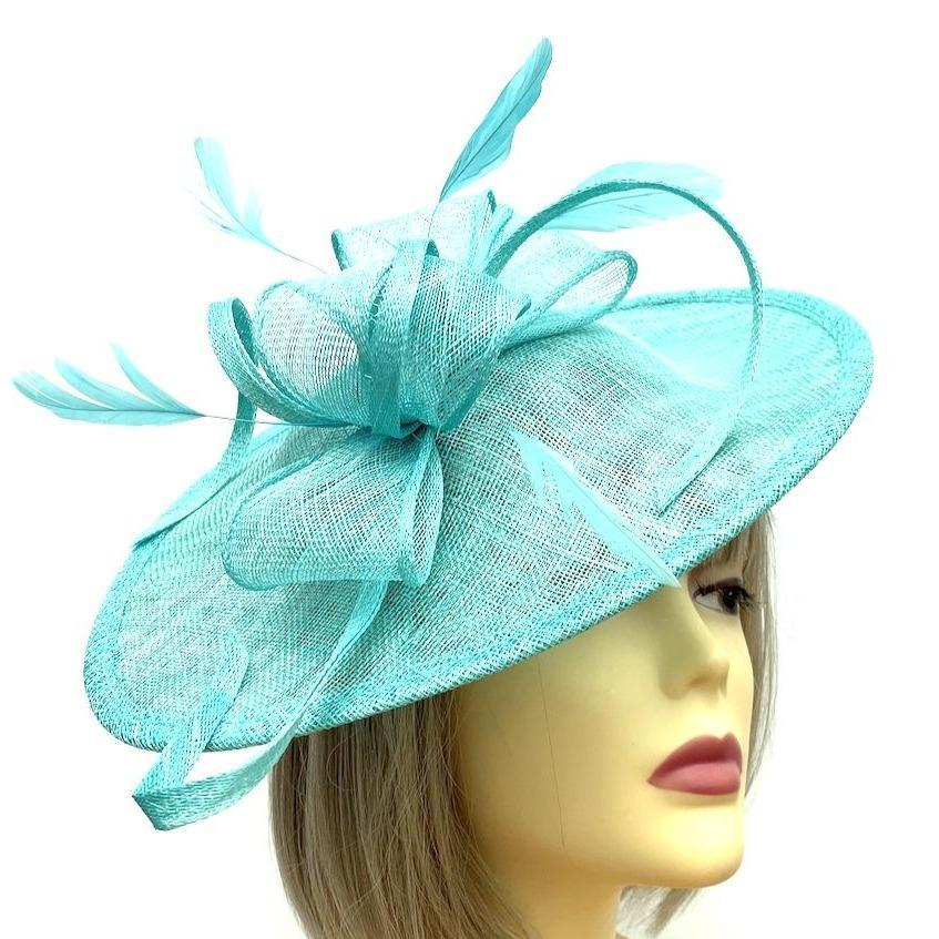 pale turquoise fascinator