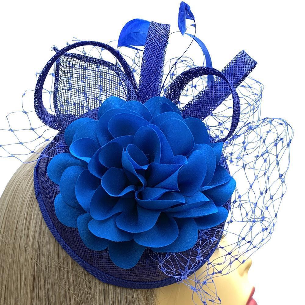 royal blue pillbox fascinator