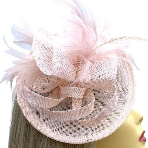 peach coloured fascinators