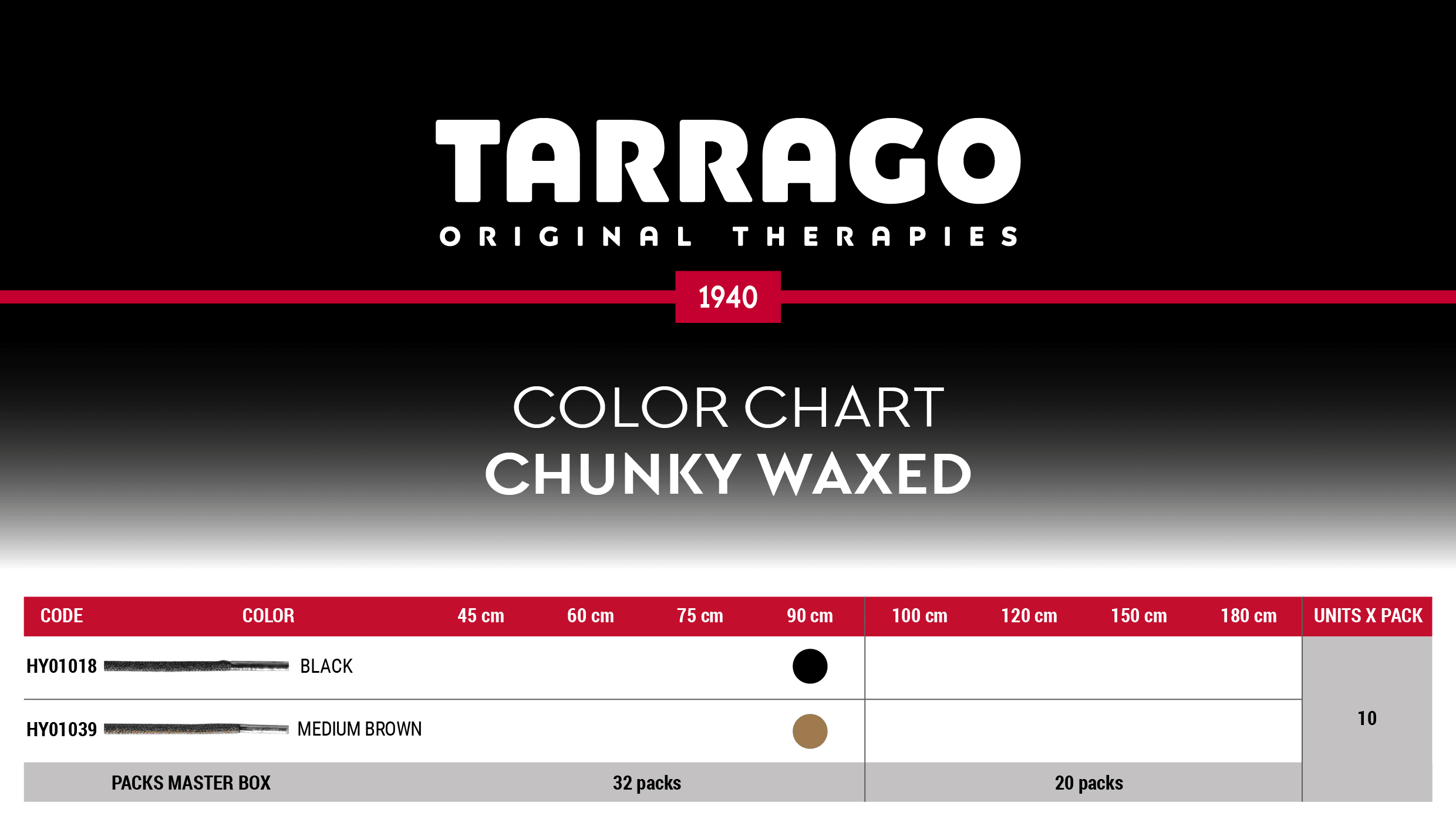 Tarrago Chunky Waxed Color Chart