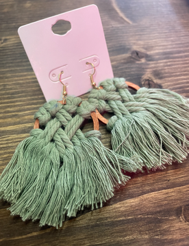 Sage Tassel Earrings