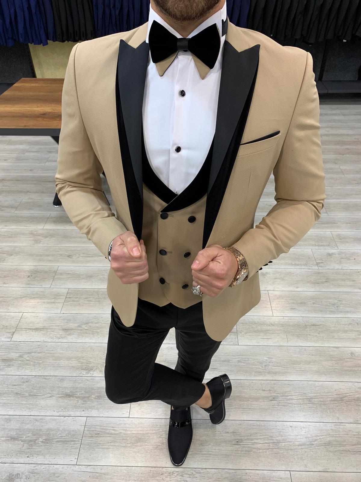 Wedding Suits For Men - Khaki Slim Suit | Gleoni