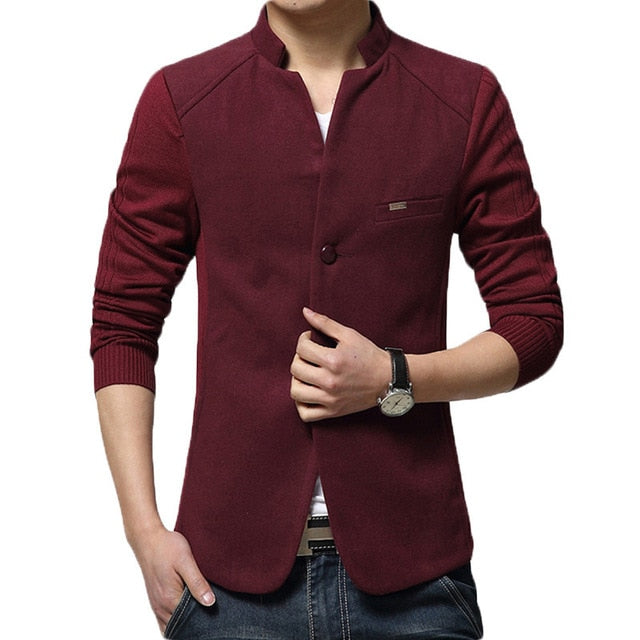 Patchwork Blazer For Men - Gleoni