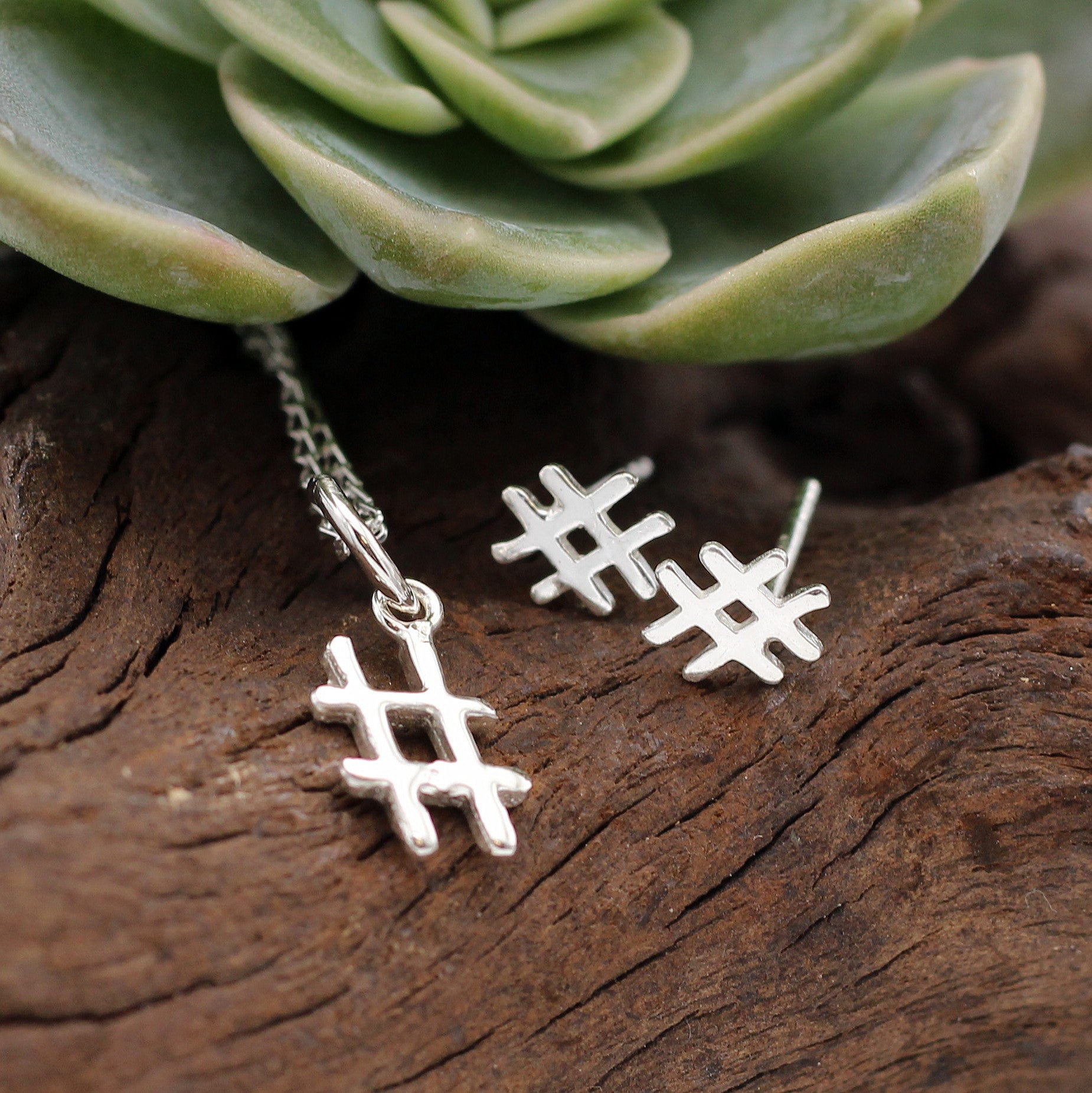 Hashtag Earrings Social Media Jewelry - Etsy