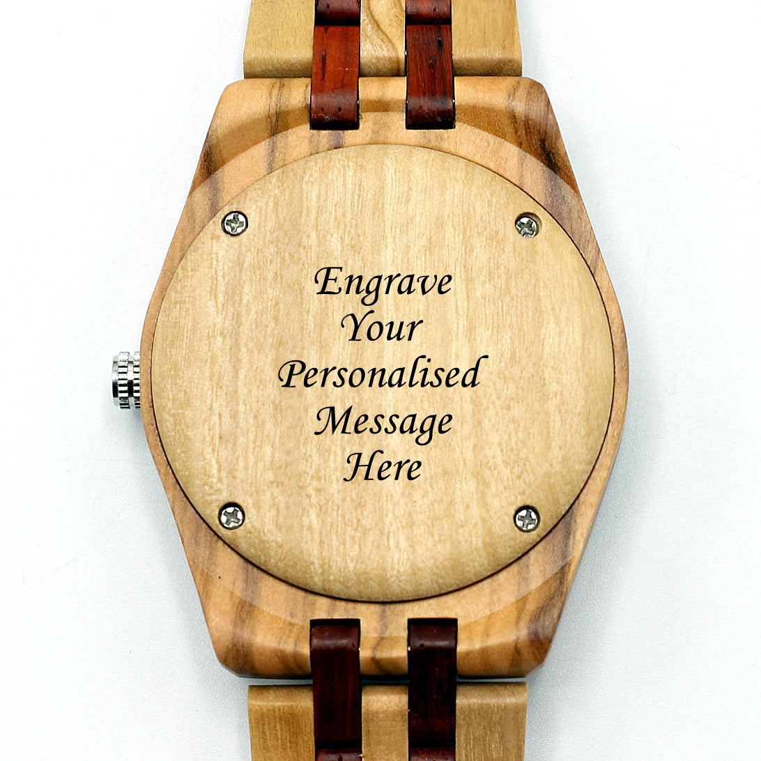 MANWOOD Wooden Watch with Wood Strap - THE DAYTONA RED 