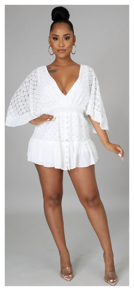 Sweet Lace Romper (Also available in Pink)