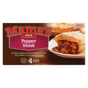 Mama's Pies Frozen Pepper Steak Pies 4 Pack