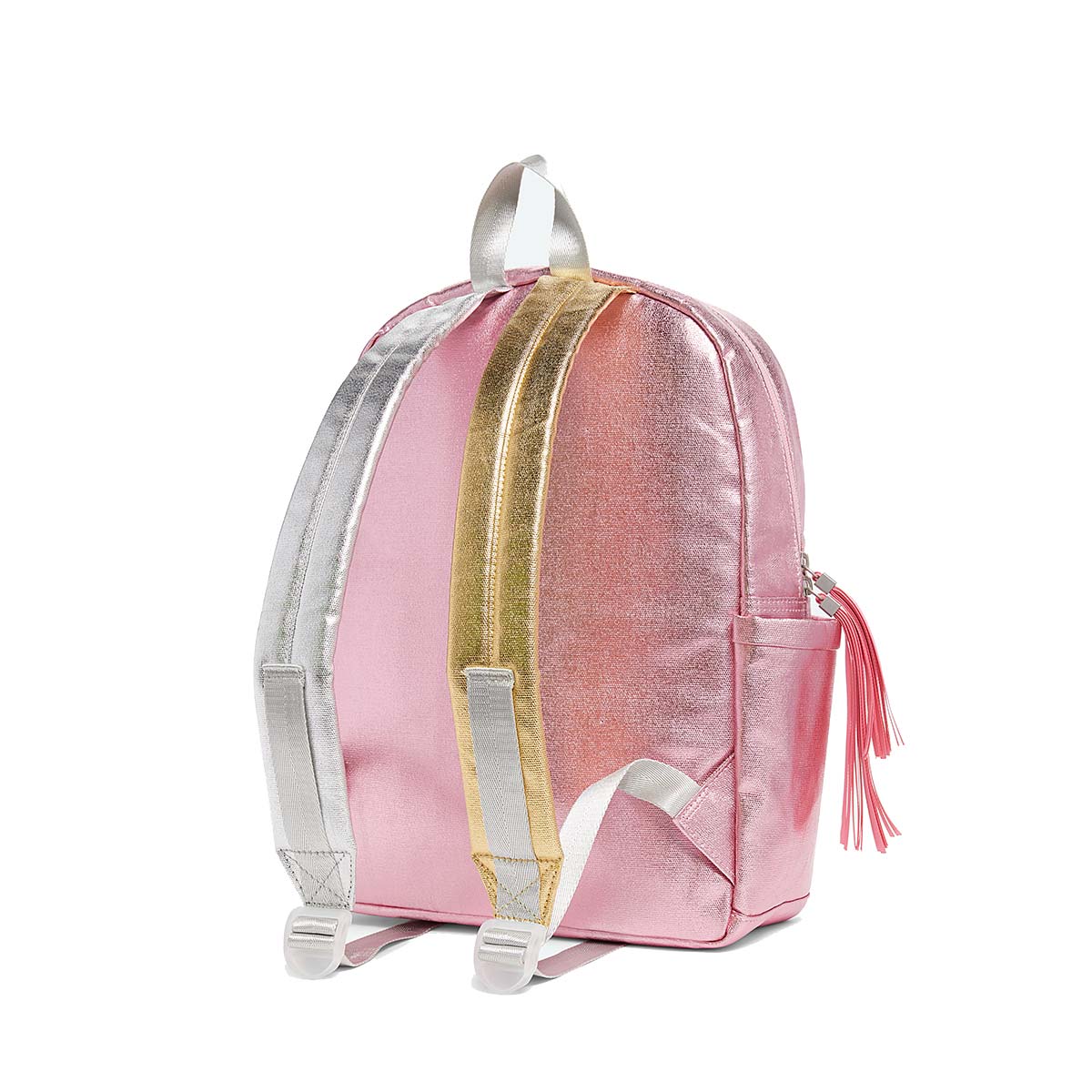 pink metallic backpack