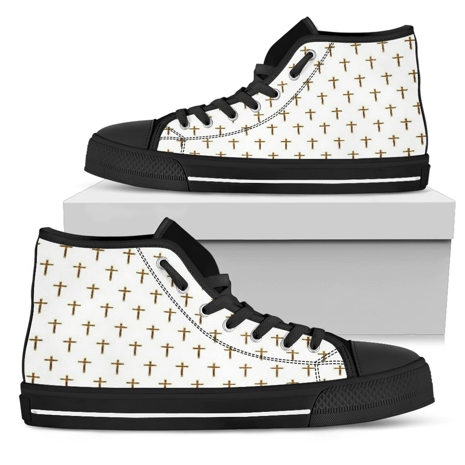 gold high top shoes