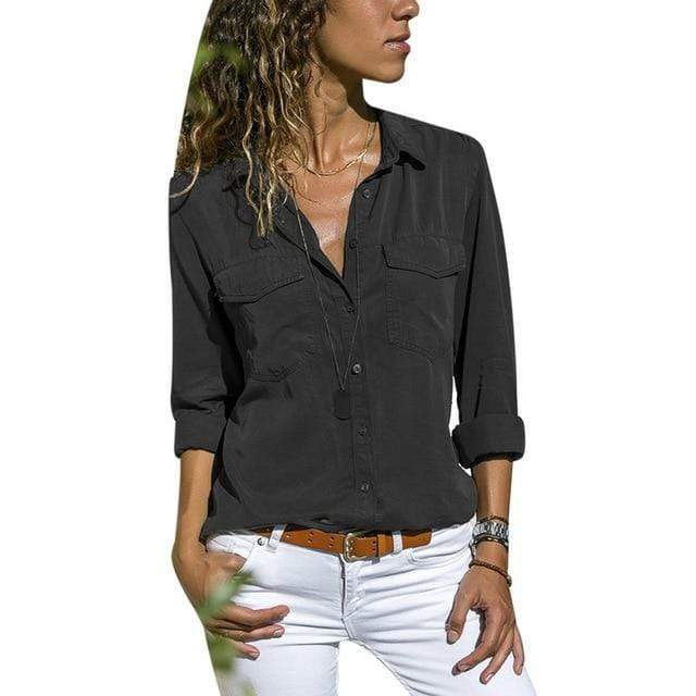 Posijego Womens Casual Shirts Button Up Long Sleeve Knit Tops