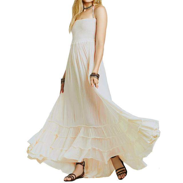 Boho Backless Dress | Halter Top Dress | Sleeveless Summer Dress