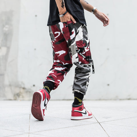 red camo trousers mens