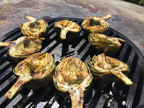 Grilled and Smothered Artichokes