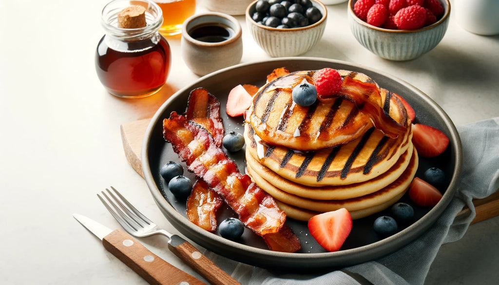 Grilled Breakfast Bacon and Pancakes