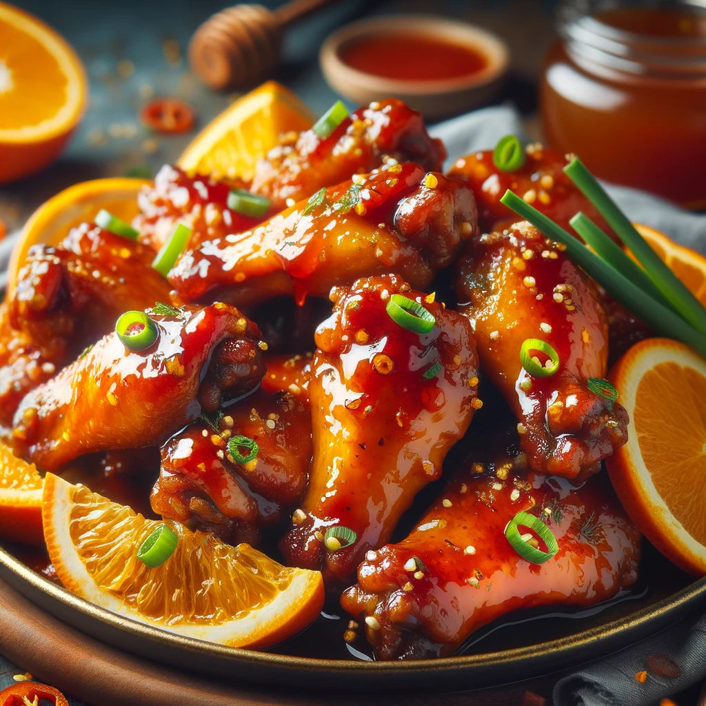 Grilled Honey Sriracha Orange Chicken Wings