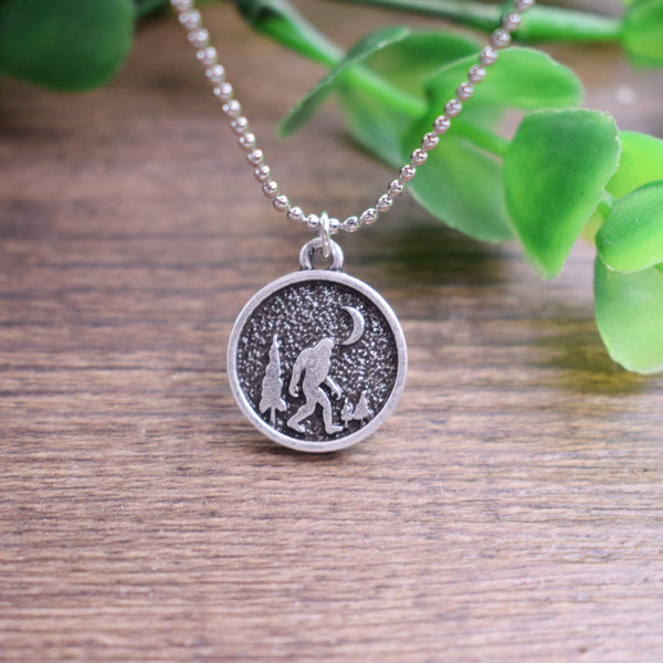 Sasquatch and Moon Necklace - The Bigfoot Store