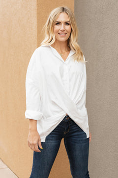 Carlee Crossed Hem Blouse