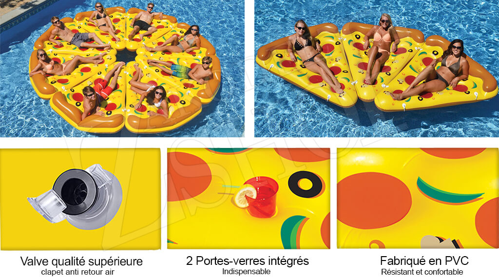 Bouée Géante Gonflable Tranche de Pizza — Porte boisson intégré-587315485