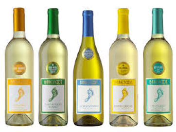 different bottles of chill white wine